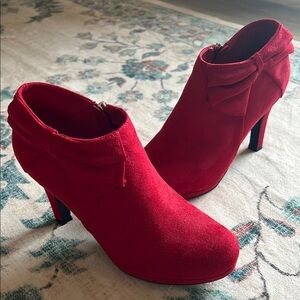 Elegant Red Ankle Booties by Xappeal